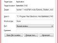 Making a shortcut for Exrteme Realism Mod instead of going into custom games