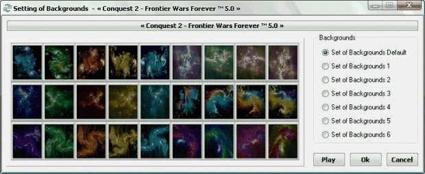 Setting of backgrounds for C2-FWF v.5.0