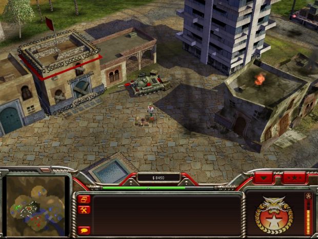 China battlemaster next to a garrisoned building