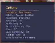 Version 1.2 Options Menu