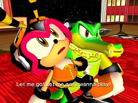 Charmy Bee being held back 