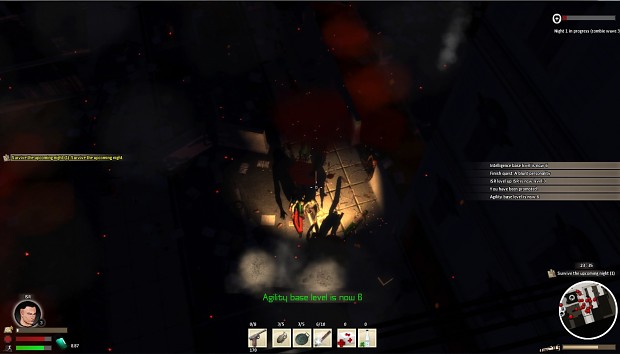 Fighting in charcoal darkness