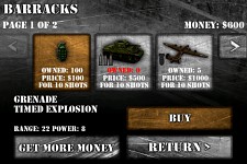 Barracks Menu in Angry World War 1.0