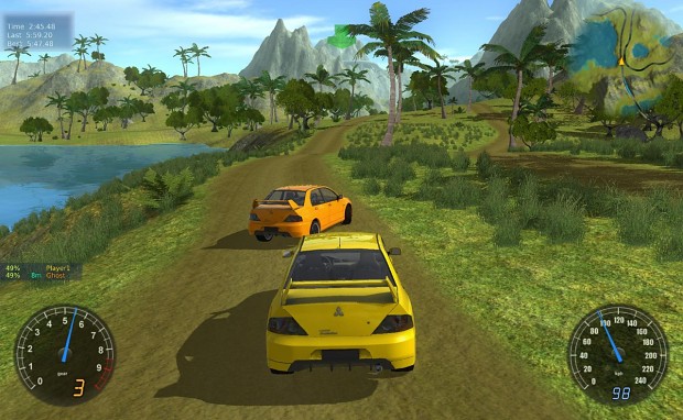 Stunt Rally in game, ghost car