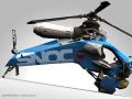 A small futuristic helicopter