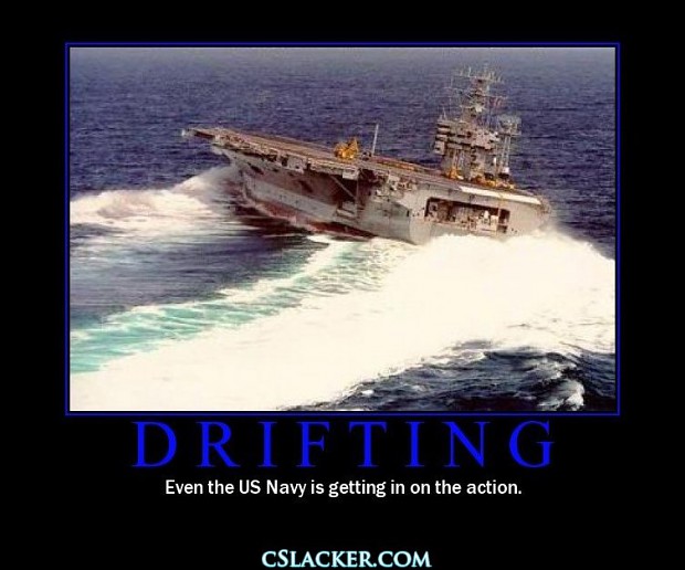 aircraft carrier drifting