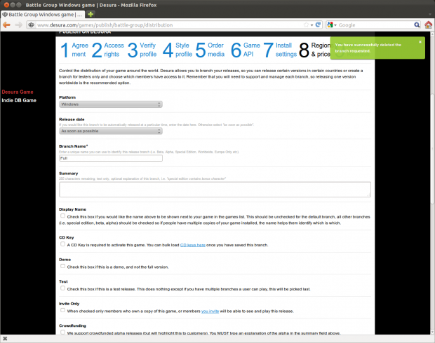Publishing Step 8A