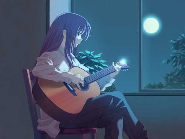 Anime Playing Guitar