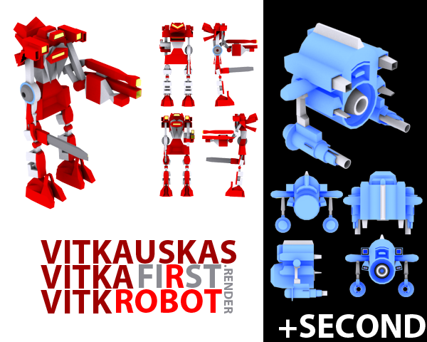 My first robots (WIP textures)