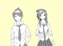 Boy and girl drawing