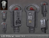 Parking Meter Low poly w/ Textures - Older Work