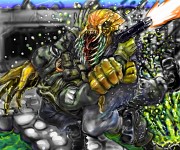 Crab Zombie Attacks Soldier