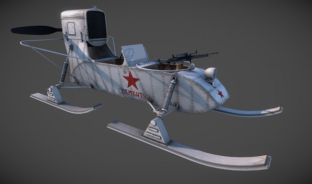 GAZ 98 Aerosled + DT28 Machine gun