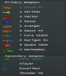 Weapon List