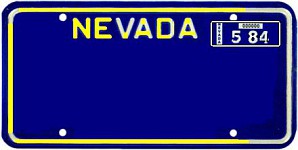 1980's Style Nevada License Plate