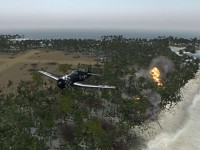Bombing Peleliu beach.