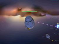 Two Fox-class corvettes on attack runs