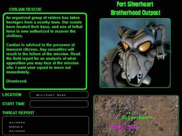 Mission Info Screen