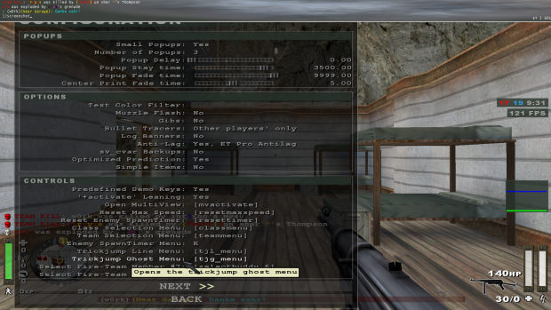 ET Pro Configuration Menu