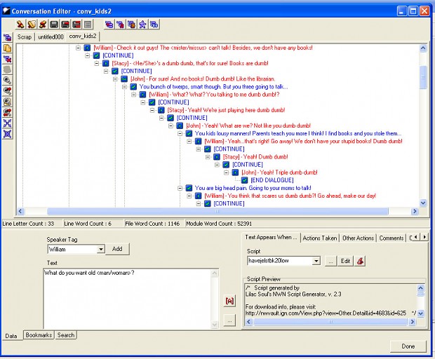 5 Screenshots of Low Intelligence Dialogue
