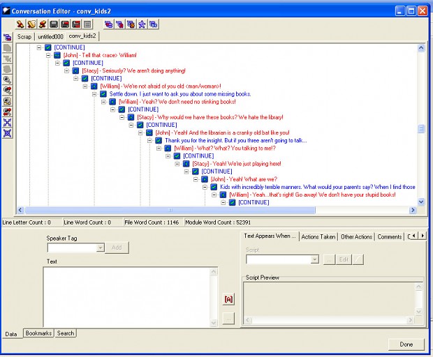 5 Screenshots of Low Intelligence Dialogue