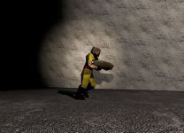 A soldier walking it's beat