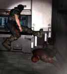 Dropkicked.