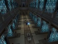 Anakin duels a Jedi at the Jedi Temple Library
