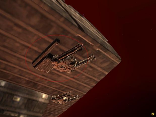 Battlestar Galactica left nose gun bug.