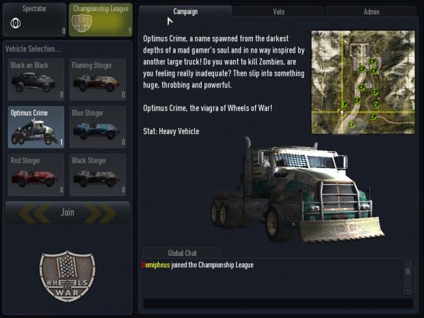 Alpha 0.1 Limbo 'Dashboard' Menu