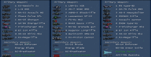 Random weapon sets