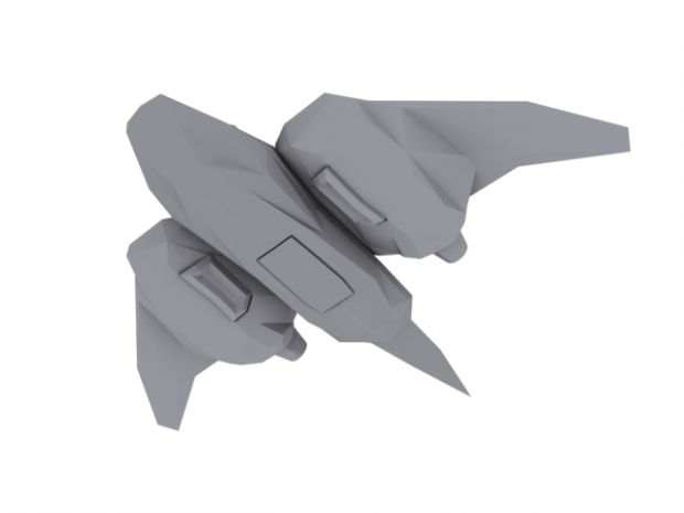 Clay Render of UNSC 'Manta' (Pre-alpha) (Bottom)
