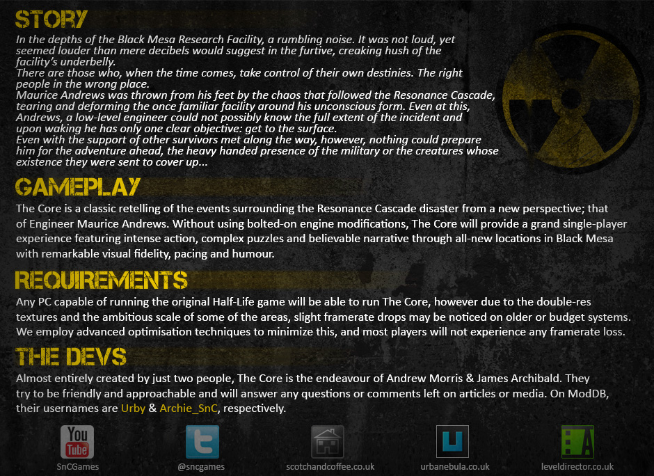 The Core - A Half-Life Mod by Scotch&Coffee Games