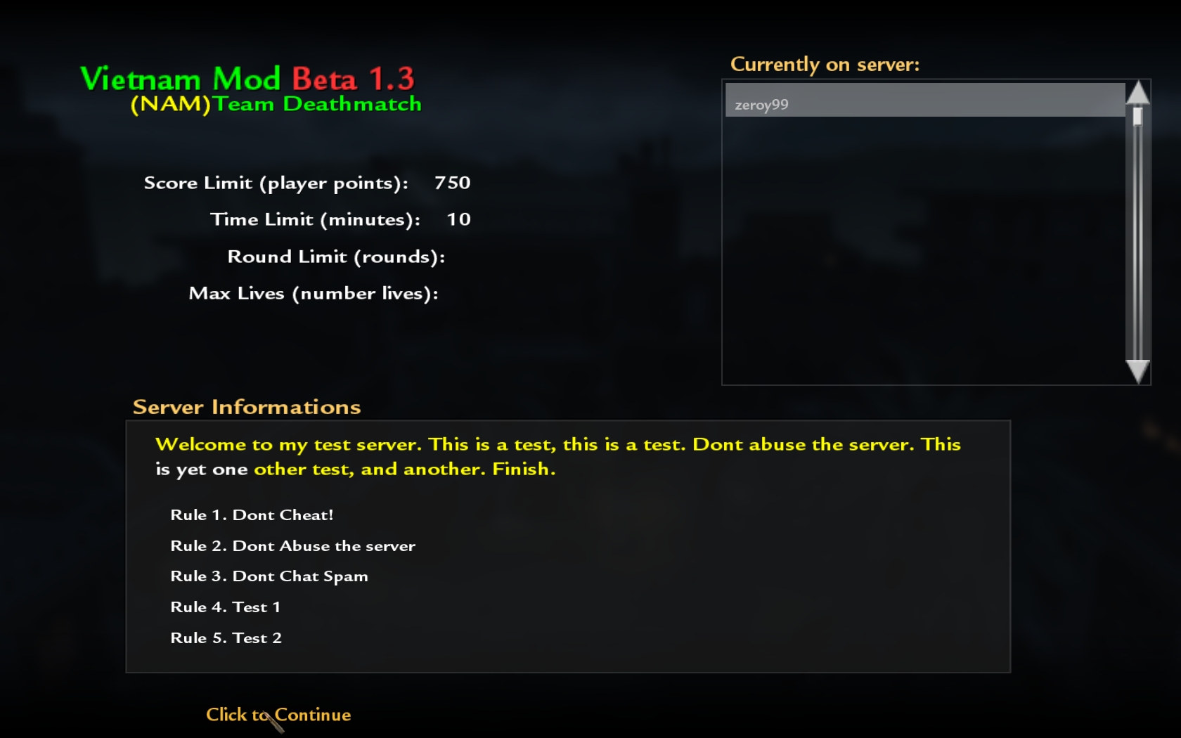 Menu update #1 image - Vietnam Mod Mod for Call of Duty: World at War ...