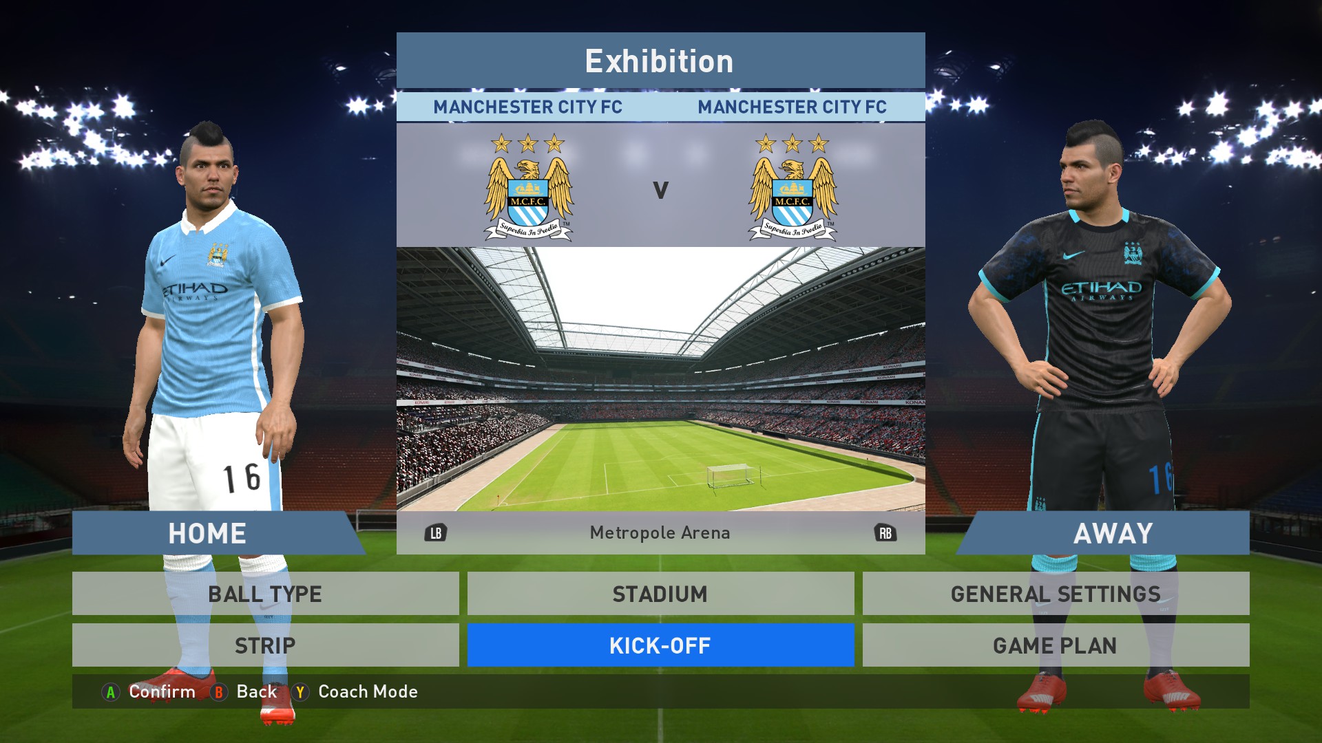Manchester City Home/Away kits image - [PES-16] Megaforce teams Add-On mod for Pro ...