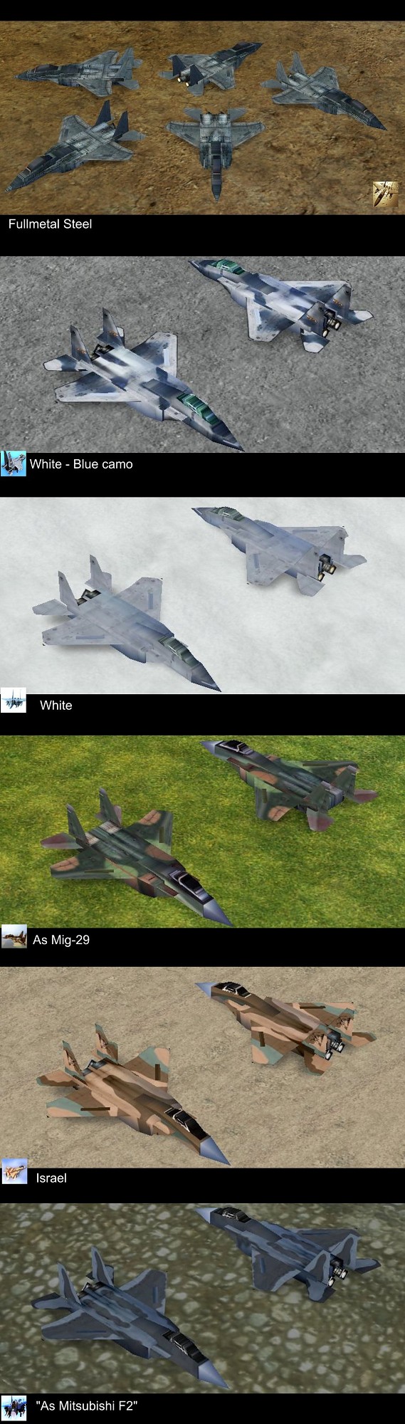 New Skins for F15 Fighter