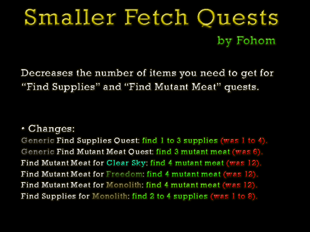 Smaller Fetch Quests [CoC 1.4]