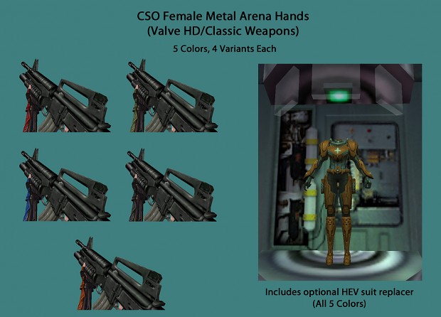 CSO Female Metal Arena Hands - HD/Classic Weapons