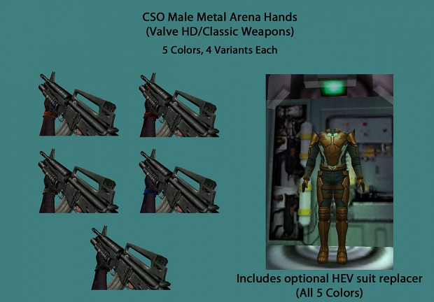 CSO Male Metal Arena Hands - HD/Classic Weapons