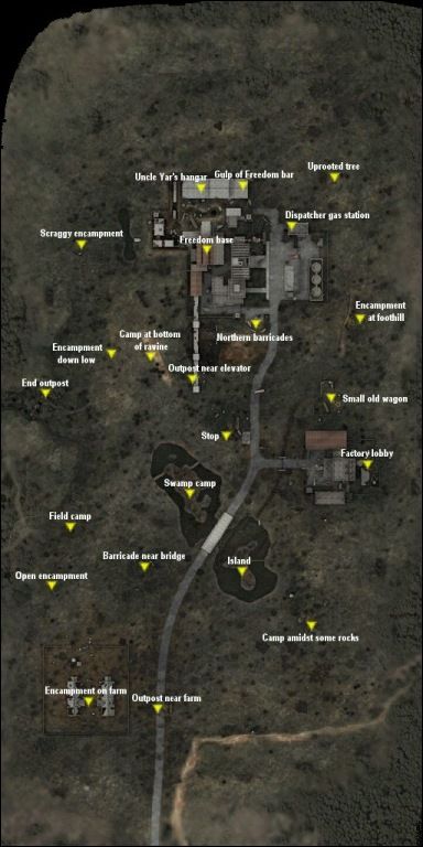 PDA map with point names - Dark Valley 1.1