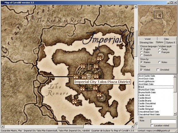 Interactive Map of Cyrodiil and Shivering Isles 3.52