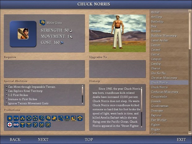 The Awesome - Chuck Norris Unit (No Hat)