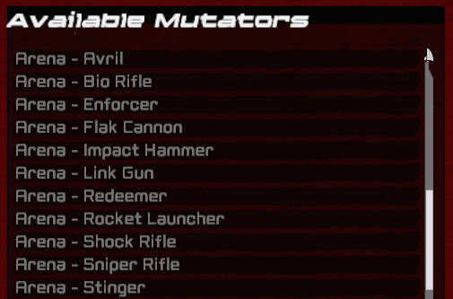 Weapon Arena Mutators (PC and PS3)