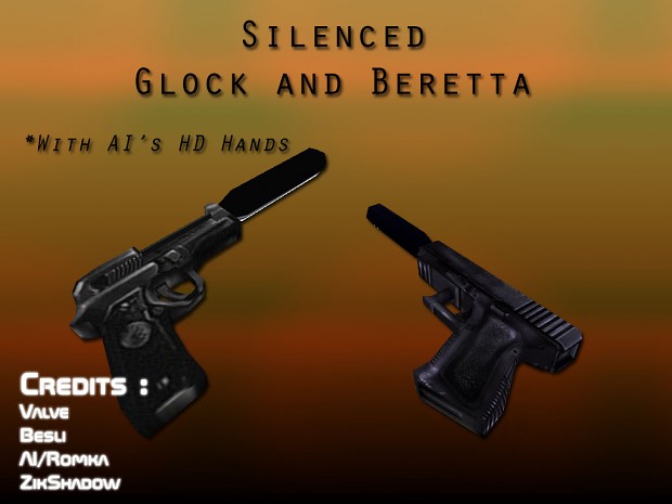 Silenced Glock and Beretta + AI's HD HEV Hands