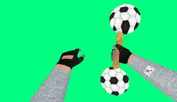 Hammer with attached with Footballs