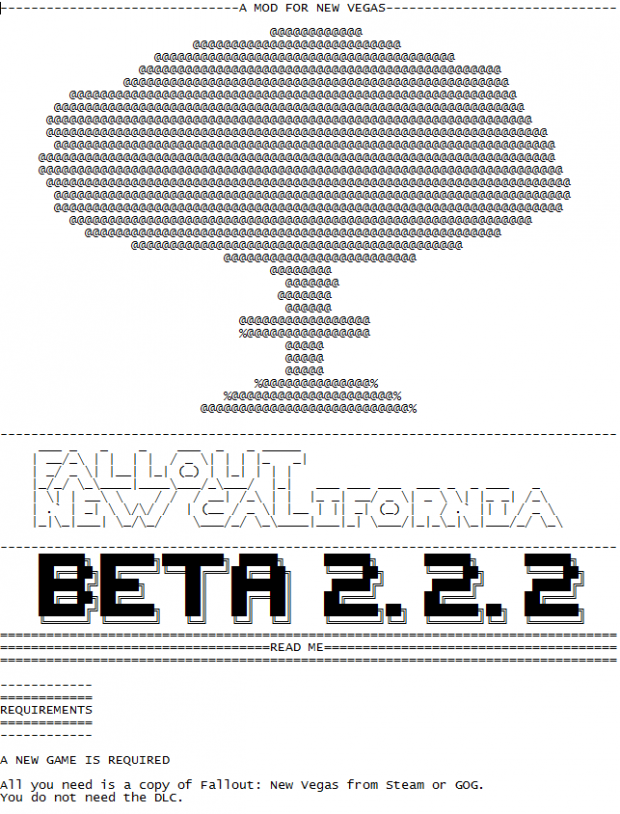 [ARCHIVED] -- Fallout New California BETA 222 PATCH