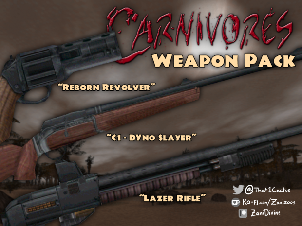 Carnivores - Weapons Pack 1.01