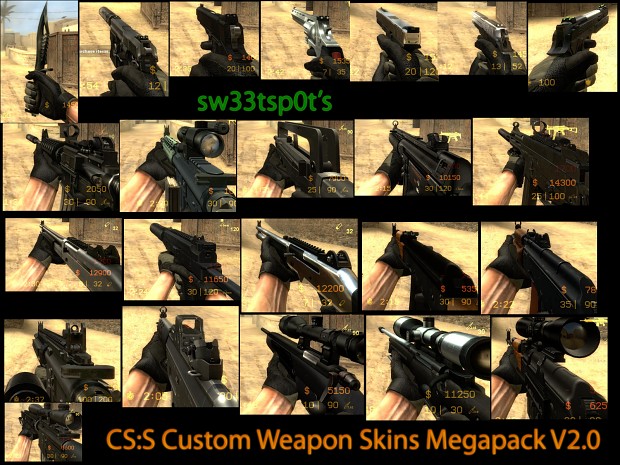 CS:S Custom Weapon Skins Mega Pack 2.0