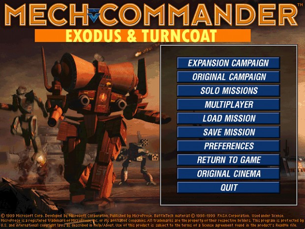 MechCommander Gold - Exodus & TurnCoat Standalone Reloaded