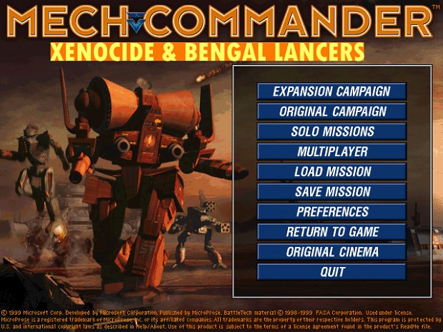 MechCommander Gold - Xenocide & Bengal Lancers Standalone Reloaded